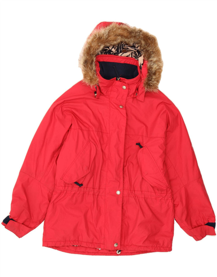 SAMAS Womens Oversized Hooded Ski Jacket UK 12 Medium  Pink Polyester Vintage Samas and Second-Hand Samas from Messina Hembry 