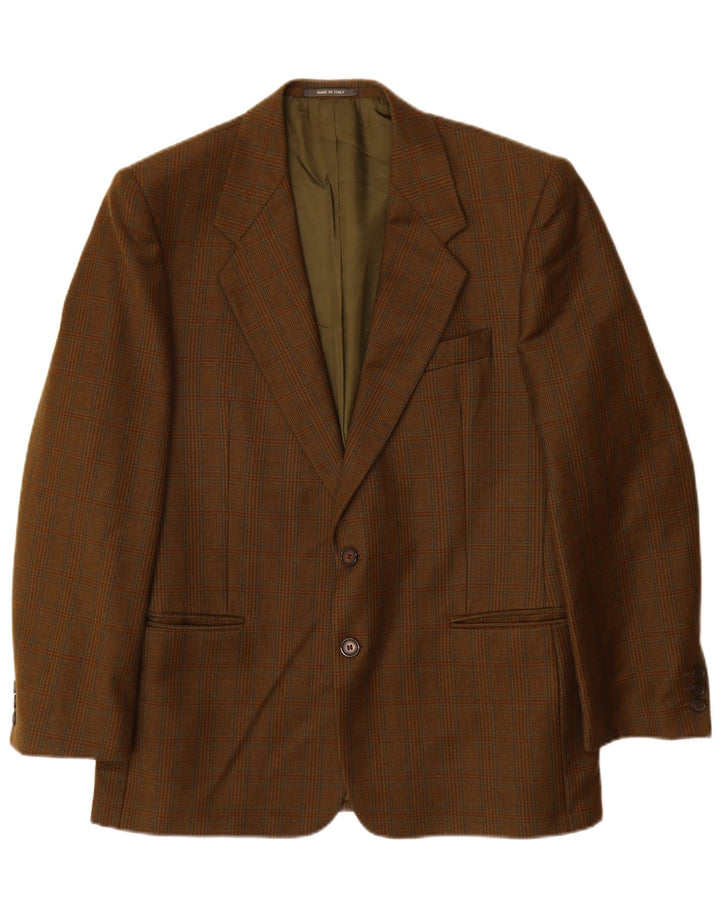 VINTAGE Ανδρικό σακάκι σακάκι με 2 κουμπιά UK 38 μεσαίου καφέ Houndstooth