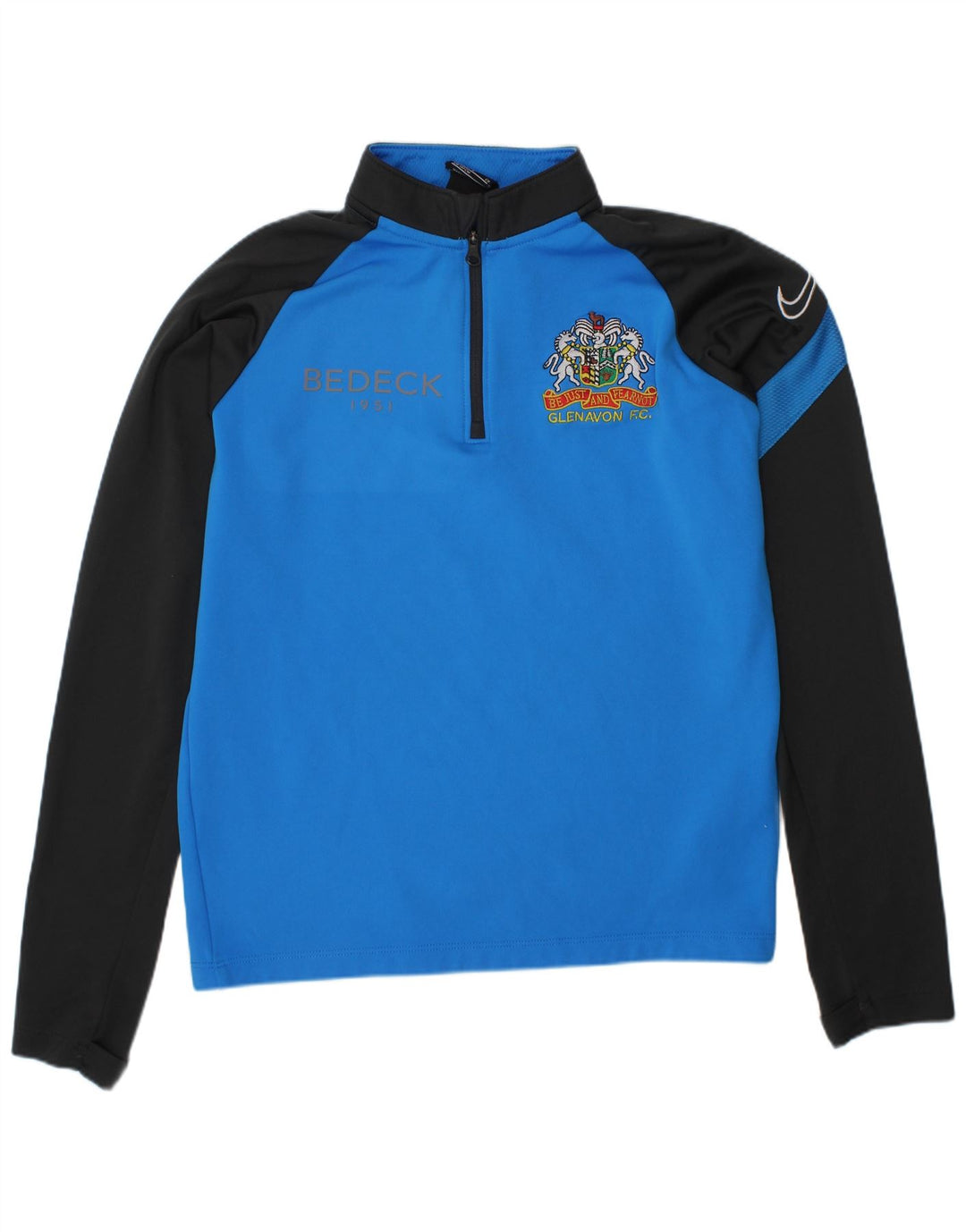 NIKE Boys Glenavon F.C. Pullover Tracksuit Top 8-9 Years Small  Blue