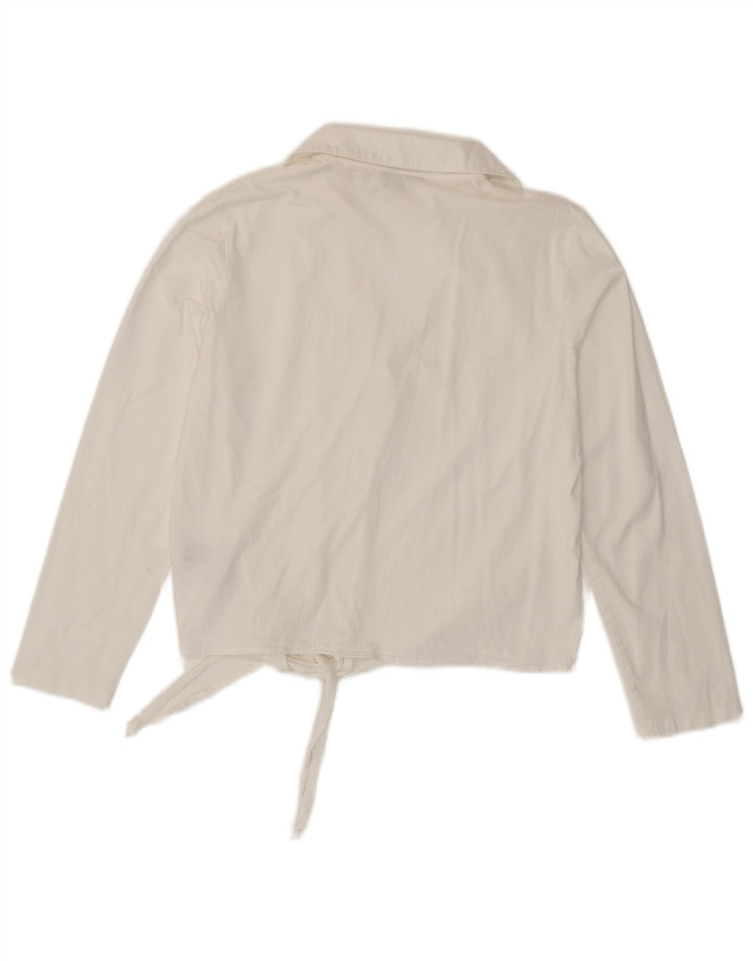MASSIMO DUTTI Γυναικείο πουλόβερ Μπλούζα UK 6 XS Λευκό βαμβακερό