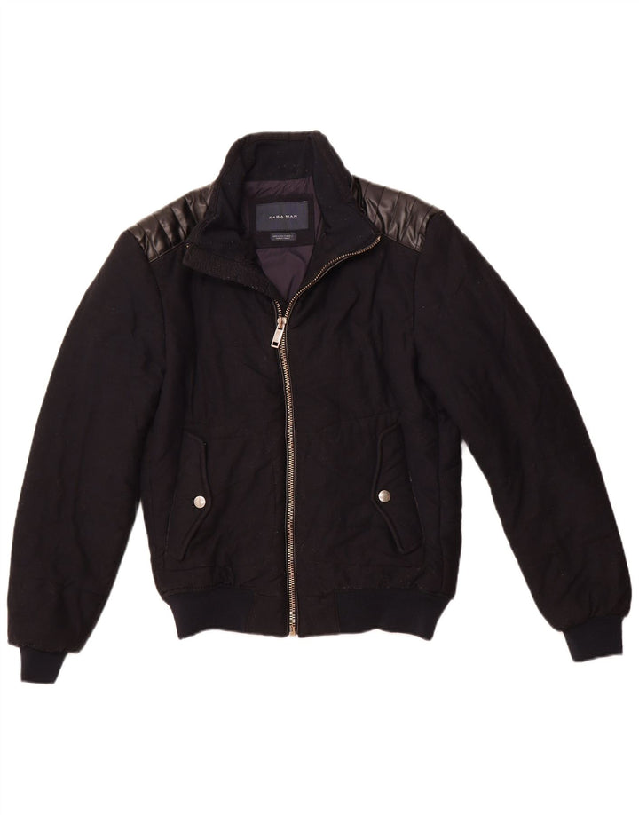 Ανδρικό μπουφάν ZARA Bomber UK 36 Small Navy Blue Polyester