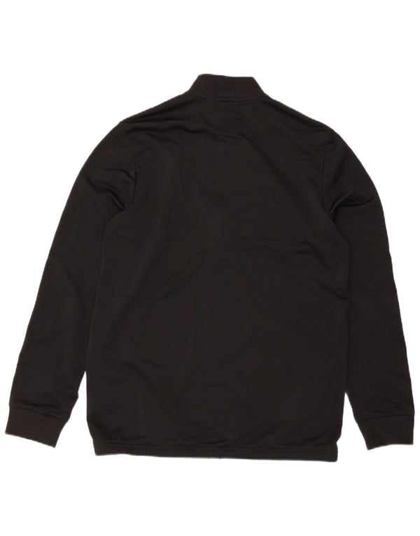 Adidas Boys Tracksuit Top Jacket 15-16 Years Black Colourblock Sports
