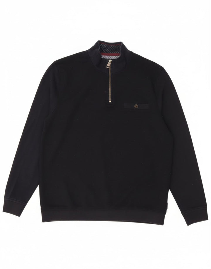 Ανδρικό φούτερ με φερμουάρ Ted Baker, Jumper, Μέγεθος 4, Μεγάλο Navy Blue Polyester