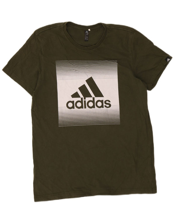 Ανδρικό γραφικό T-Shirt Adidas Top μεγάλο πράσινο βαμβακερό