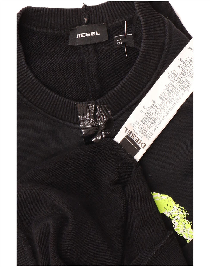 Diesel Boys Graphic Φούτερ Jumper 15-16 ετών Μαύρο Βαμβακερό