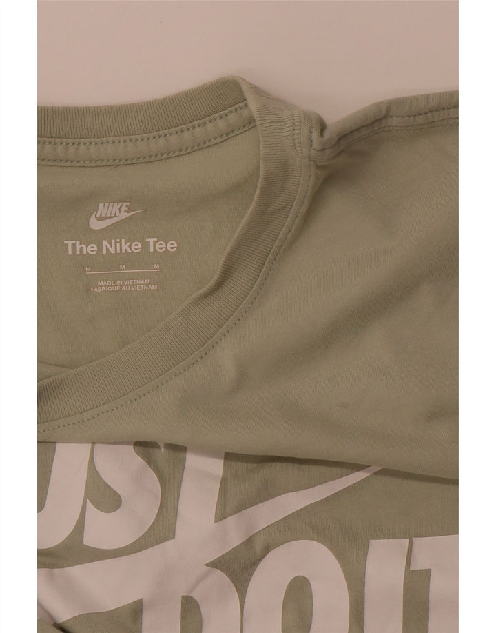 Γυναικείο γραφικό T-Shirt NIKE Crop Top UK 14 Medium Green
