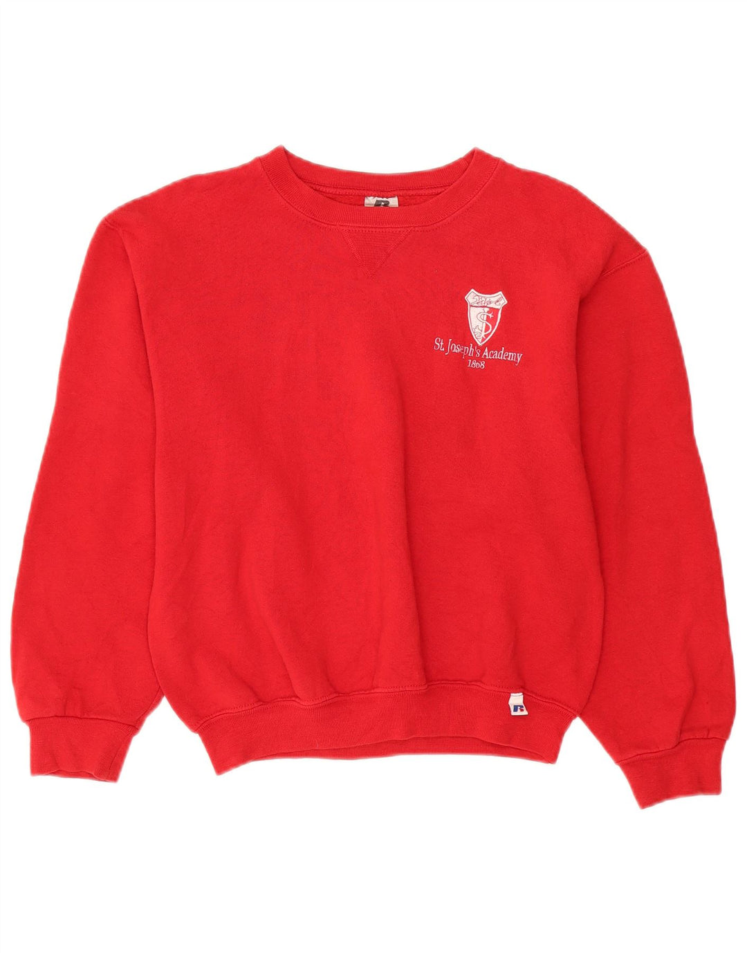 RUSSELL ATHLETIC Γυναικείο φούτερ μεγάλου μεγέθους Jumper UK 10 Μικρό κόκκινο βαμβακερό