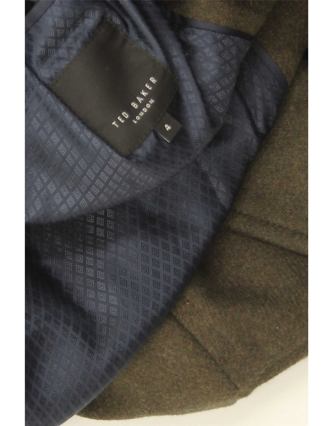 Ted Baker Ανδρικό παλτό μπιζελιού Μέγεθος 4 Μεγάλο μαλλί χακί