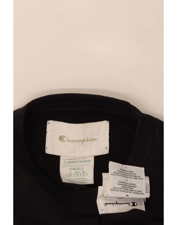 CHAMPION Γυναικεία φούτερ μεγάλου μεγέθους Crop Jumper UK 10 Small Black Cotton