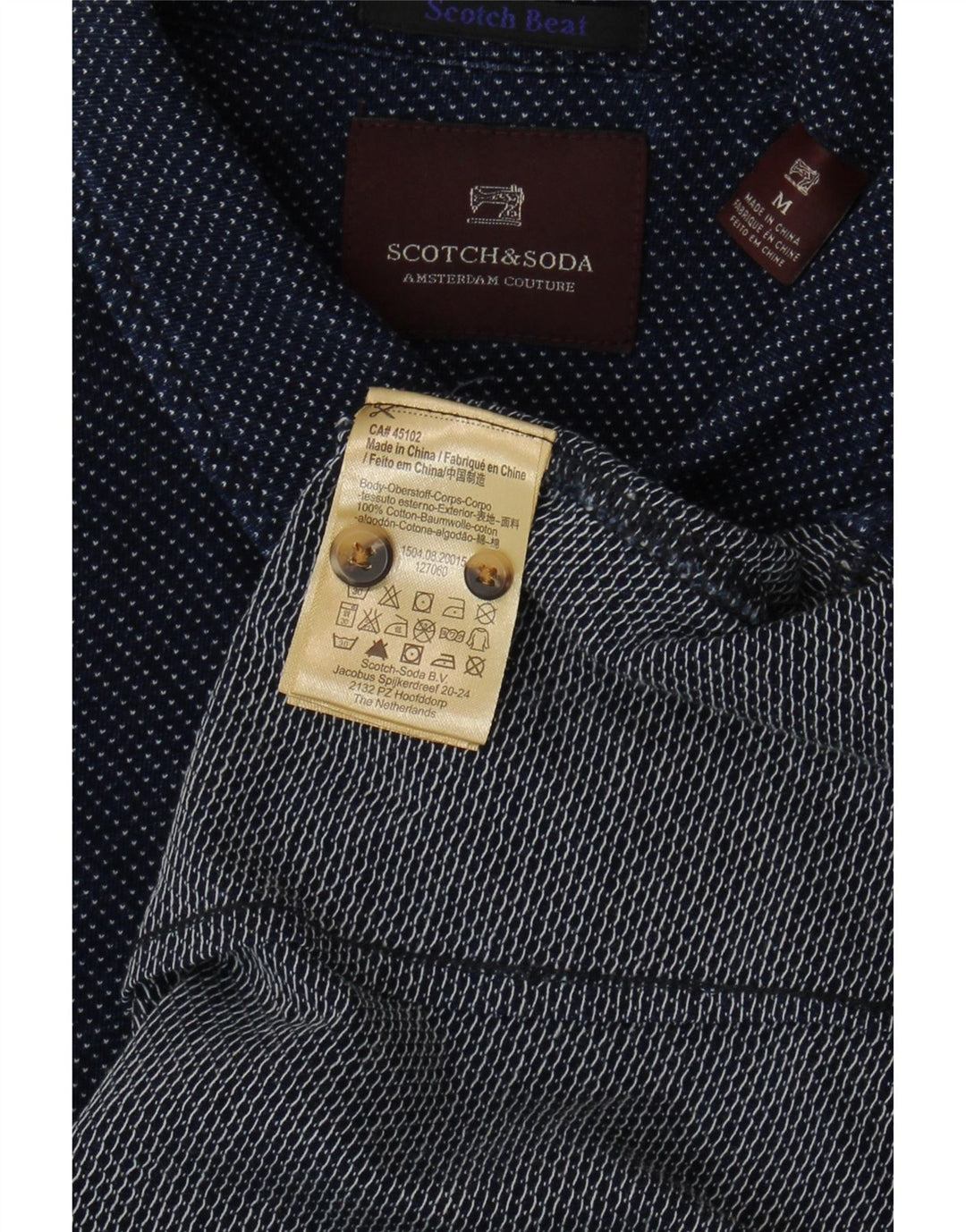 Ανδρικό πουκάμισο Scotch & Soda, Βαμβακερό μεσαίο μπλε ναυτικό