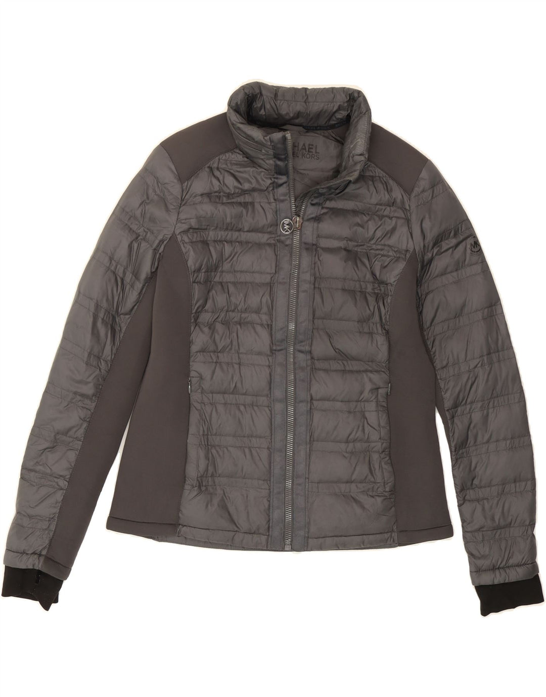MICHAEL KORS Womens Hooded Padded Jacket UK 16 Large Grey Nylon Vintage Michael Kors and Second-Hand Michael Kors from Messina Hembry 