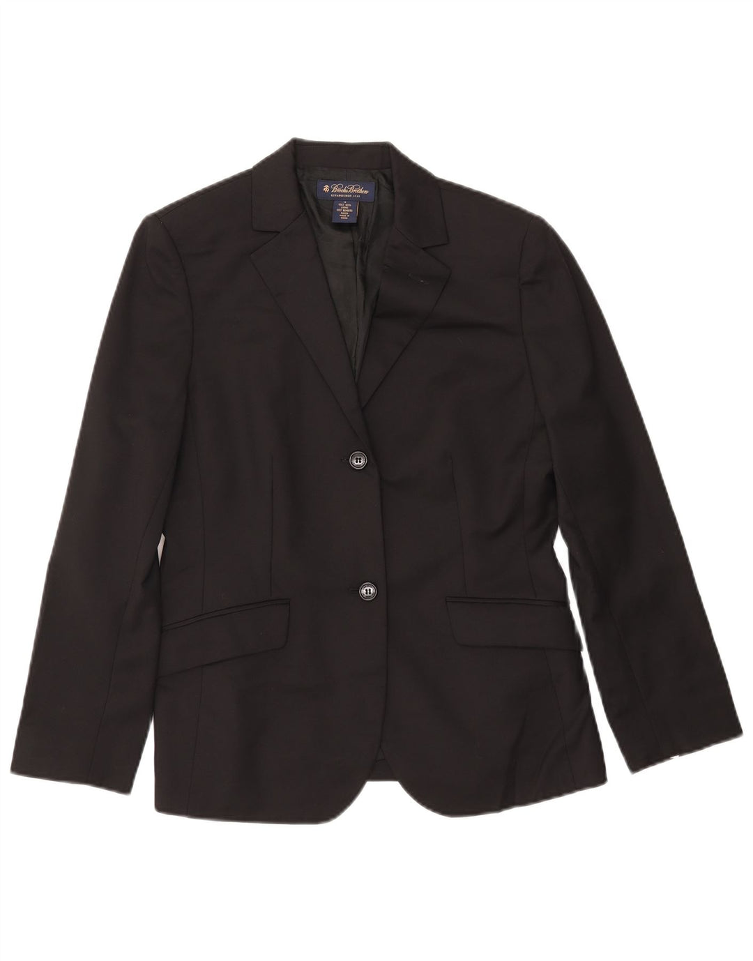 BROOKS BROTHERS Γυναικείο μπλέιζερ με 2 κουμπιά μπουφάν US 6 μεσαίο μαύρο μαλλί