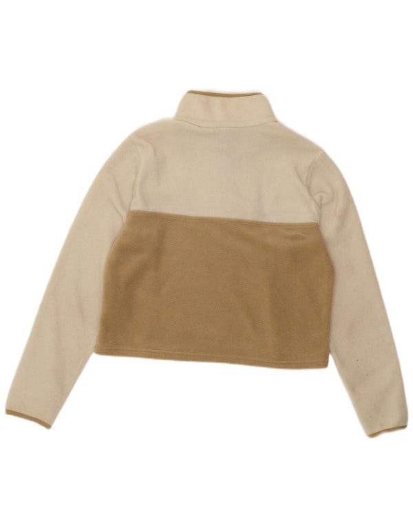 COLUMBIA Γυναικείο Crop Fleece Jumper UK 14 Medium White Colourblock