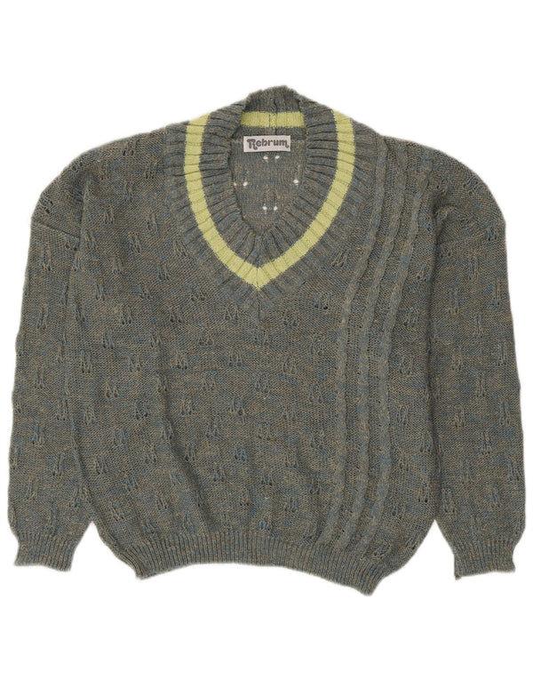 Γυναικείο πουλόβερ με λαιμόκοψη Vintage UK 18 XL Γκρι