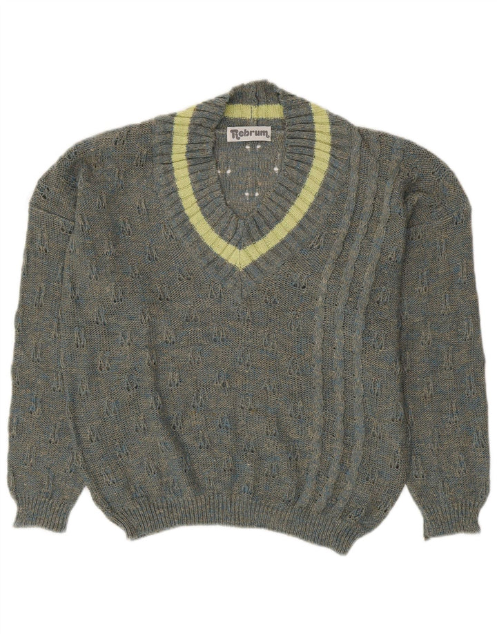 Γυναικείο πουλόβερ με λαιμόκοψη Vintage UK 18 XL Γκρι