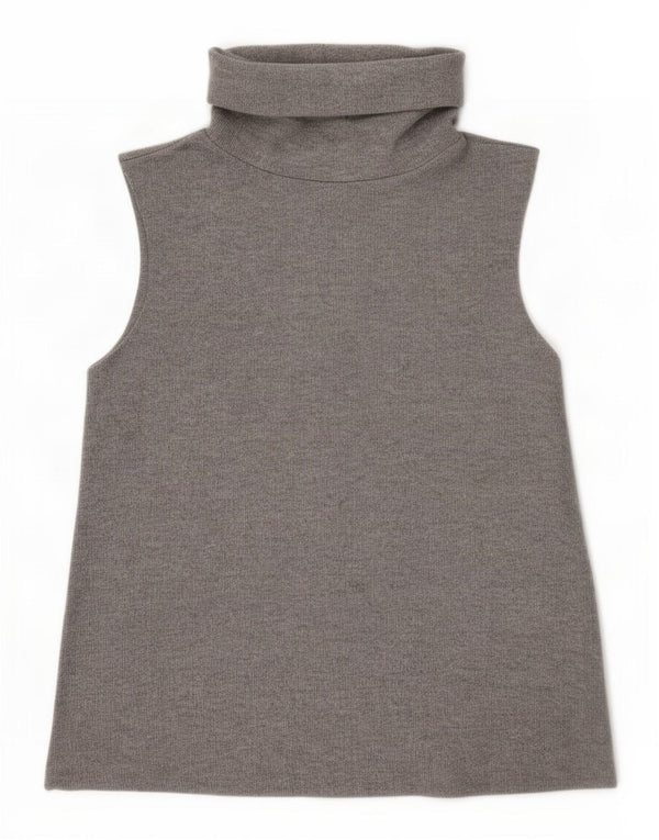 Zara Γυναικείο γιλέκο με ρολό τοπ UK 10 Small Grey Polyester