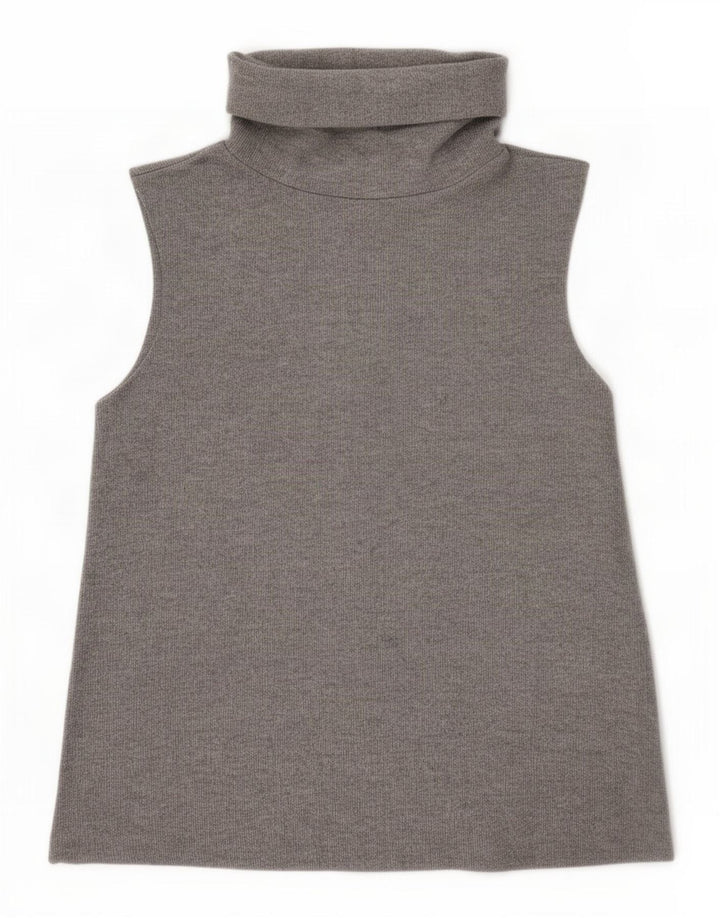 Zara Γυναικείο γιλέκο με ρολό τοπ UK 10 Small Grey Polyester