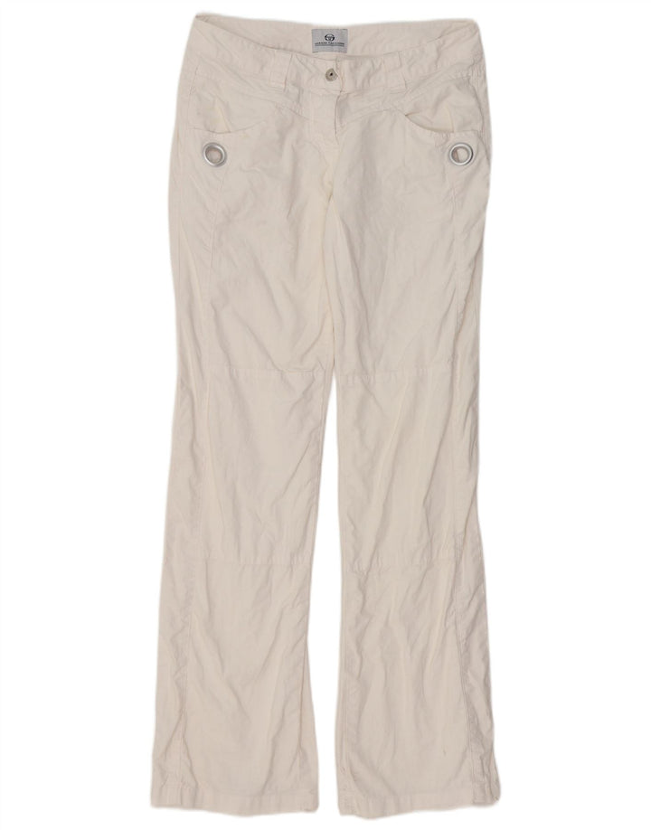 SERGIO TACCHINI Γυναικείο Bootcut Casual Παντελόνι IT 42 Medium W32 L32 Λευκό