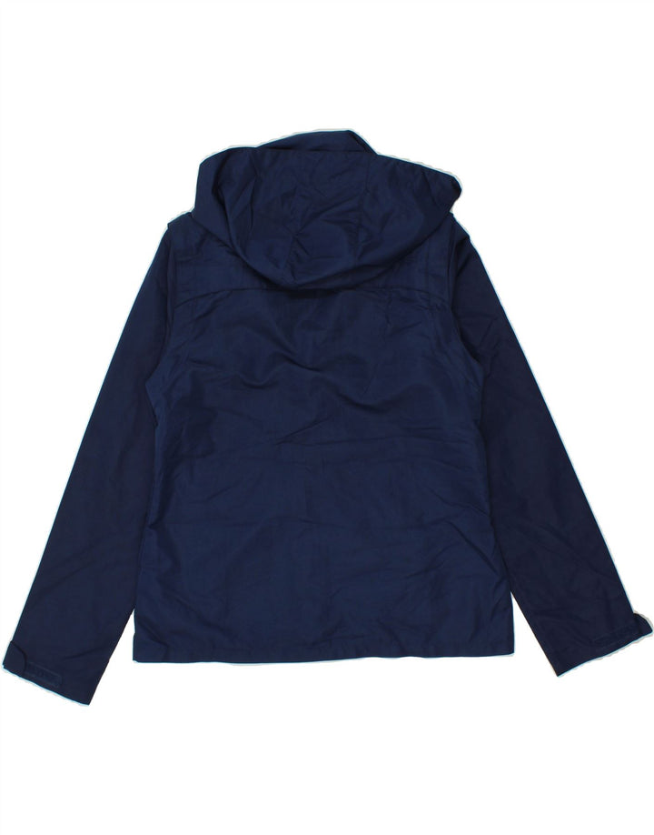 IZOD Womens Hooded Rain Jacket UK 14 Medium Navy Blue Polyester Vintage Izod and Second-Hand Izod from Messina Hembry 