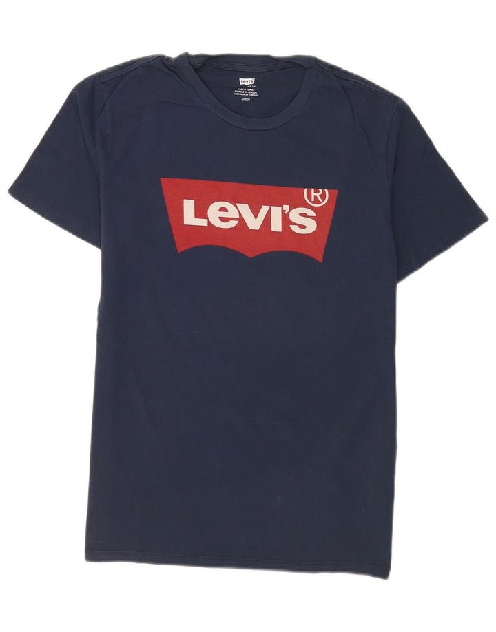 Ανδρικό γραφικό μπλουζάκι Levi's Small Navy Blue από βαμβάκι
