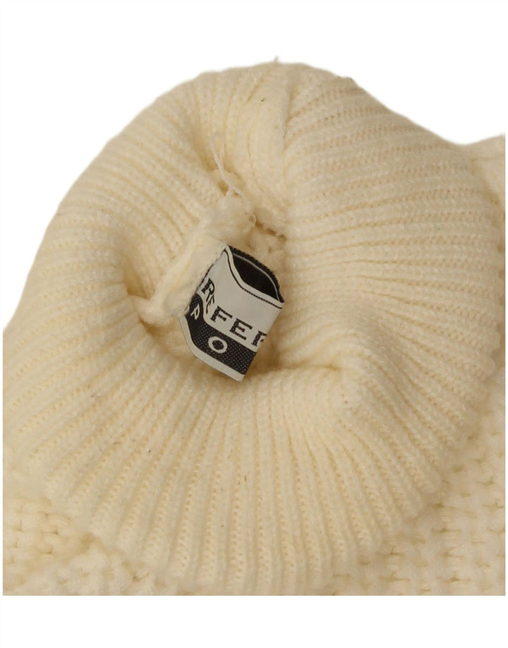 Vintage ανδρικό πουλόβερ με ρολό λαιμόκοψη XL Λευκό