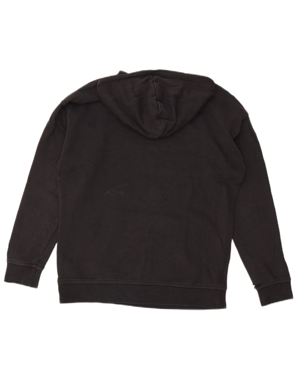 Adidas Γυναικεία γραφικά υπερμεγέθη Hoodie Jumper UK 10 Small Black Cotton