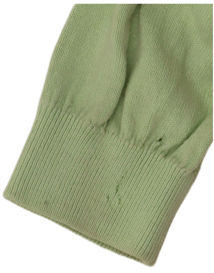 BENETTON Γυναικείο πουκάμισο πόλο UK 16 Large Green Colourblock Βαμβακερό