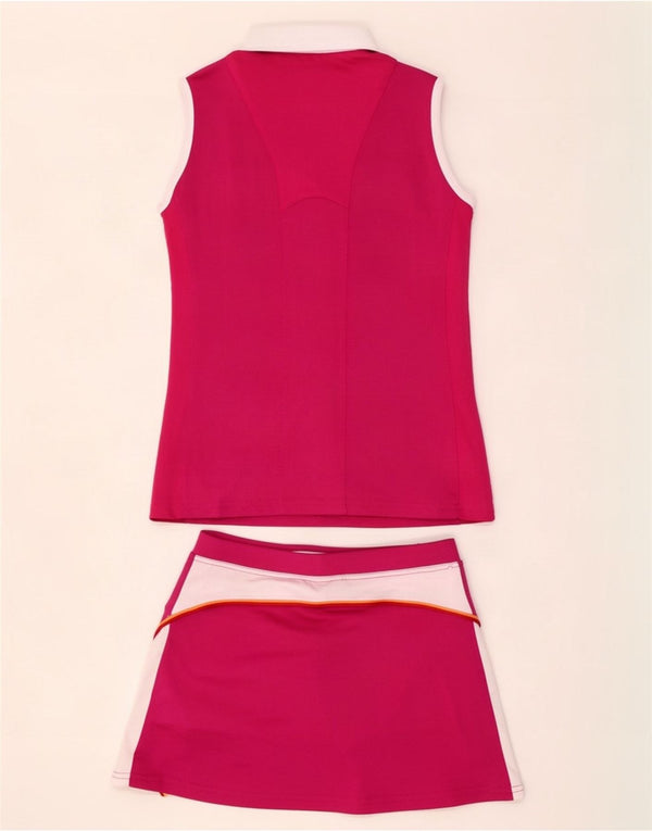 Ellesse Girls Sleeveless 2 Piece Set 12-13 Years Pink Colourblock Polyester