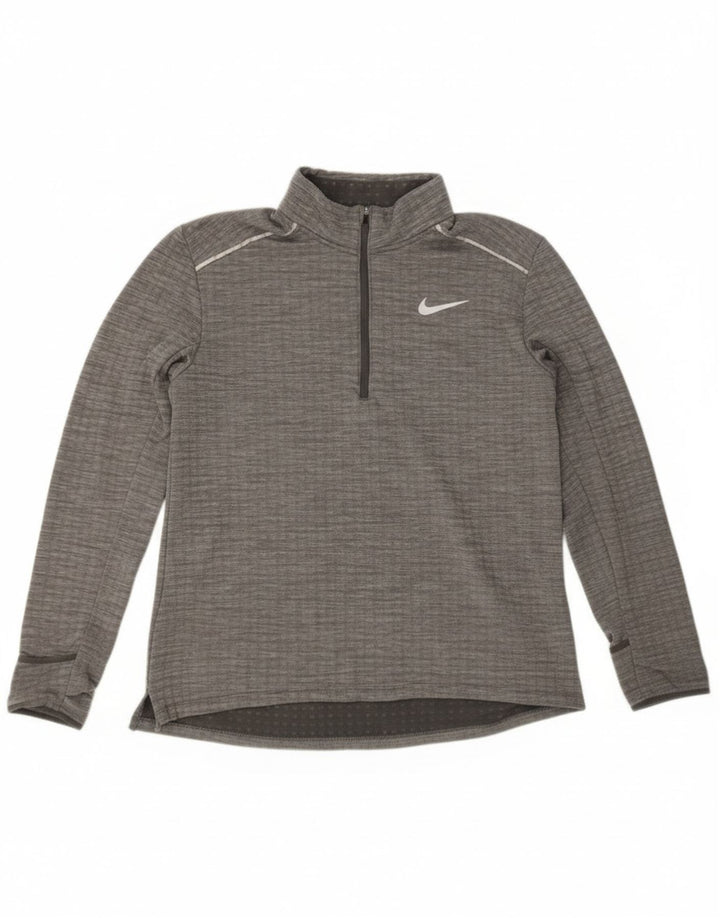 Ανδρική φόρμα αθλητικής φόρμας Nike με φερμουάρ πουλόβερ με μεγάλο γκρι πολυεστέρα
