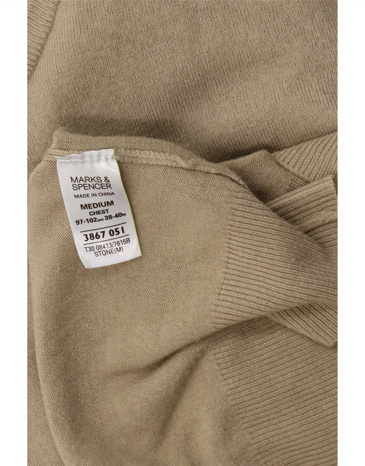 Ανδρικό πουλόβερ Marks & Spencer Blue Harbour με V-Neck Jumper Medium Beige