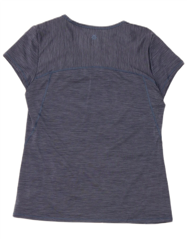 ATHLETA Γυναικείο T-Shirt Top 12 UK μεσαίου μπλε ναυτικό πολυεστέρας