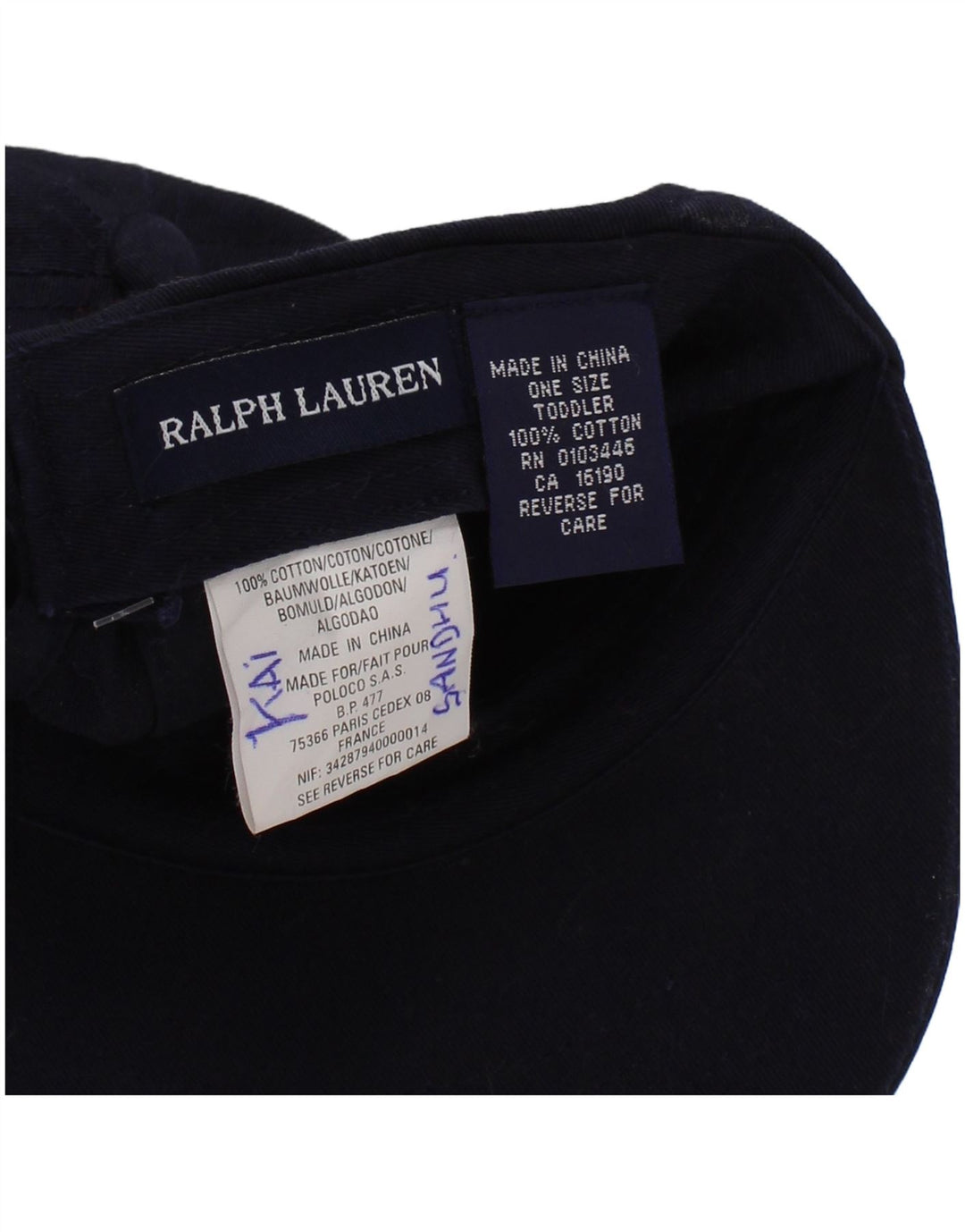 Γραφικό καπέλο μπέιζμπολ Ralph Lauren Boys One Size Navy Blue Cotton
