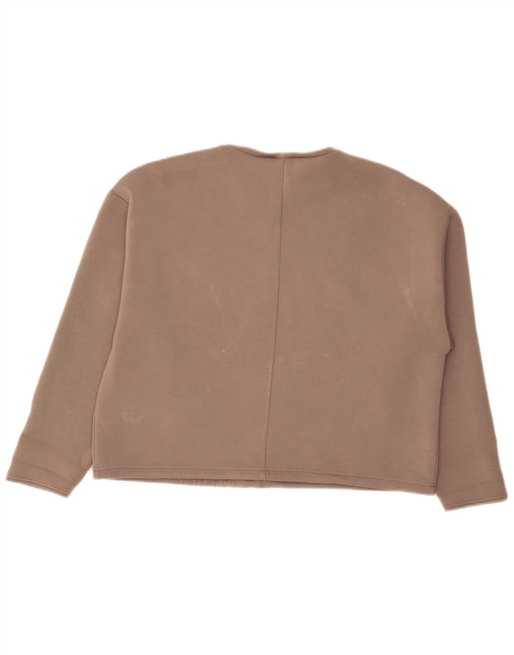 Zara Γυναικεία Φούτερ Jumper UK 16 Μεγάλη Καφέ Βισκόζη