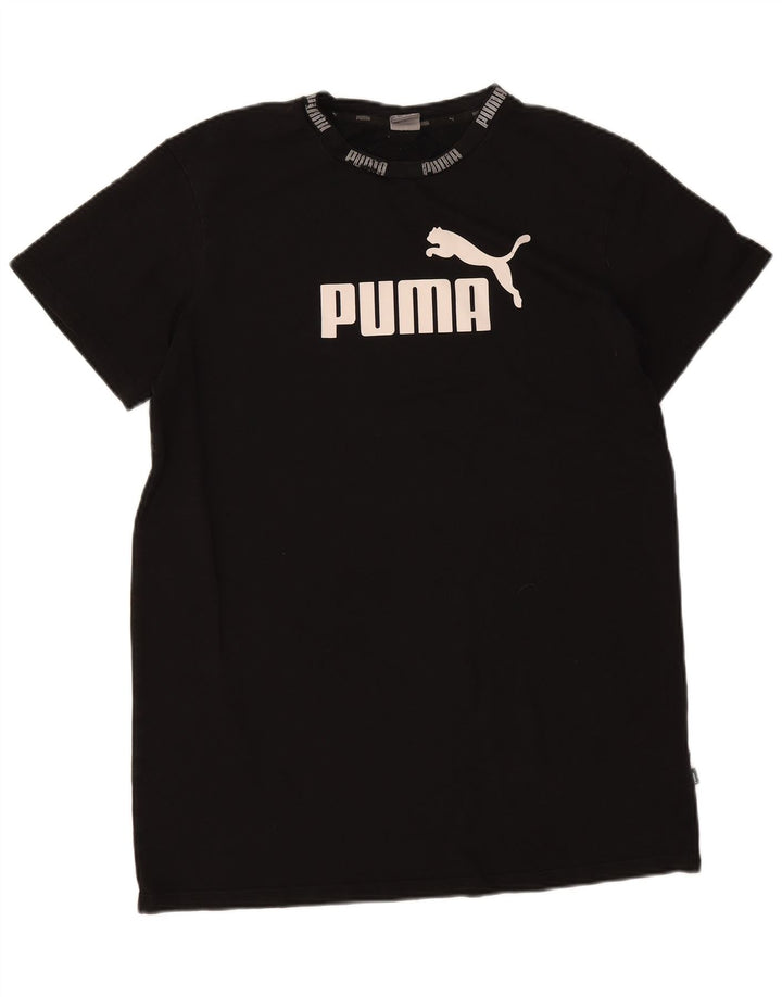 Ανδρικό γραφικό μπλουζάκι Puma, μεσαίο μαύρο βαμβακερό