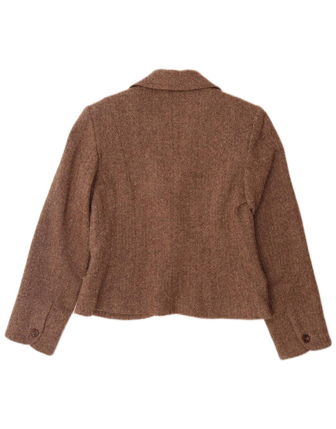 Monsoon γυναικείο σακάκι blazer UK 12 μεσαίο καφέ μαλλί από ψαροκόκκαλο