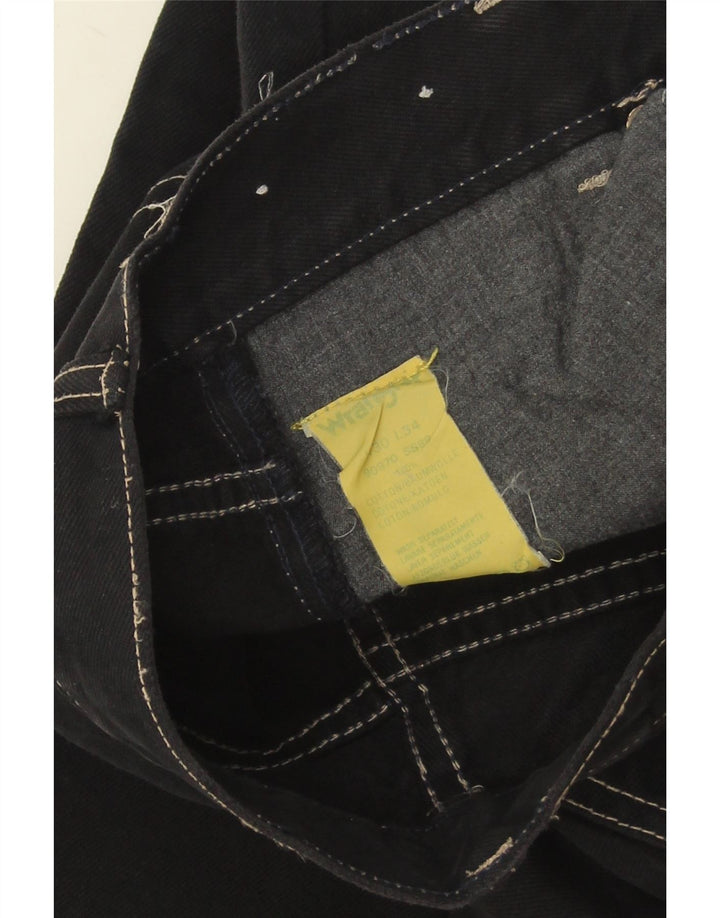 Ανδρικό τζιν Wrangler ίσιο W34 L34 μαύρο βαμβακερό