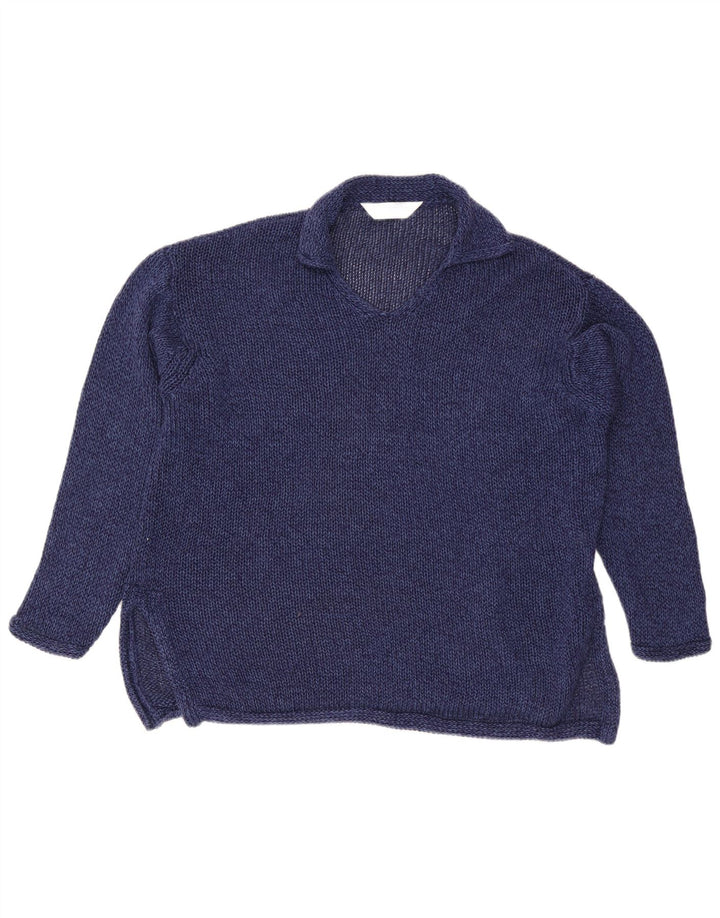 Marks & Spencer Γυναικείο πουλόβερ με λαιμό πόλο UK 12 Medium Navy Blue