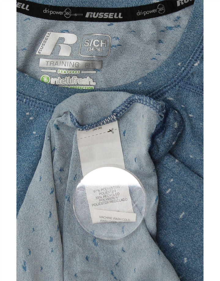 RUSSELL ATHLETIC Ανδρικό T-Shirt Dri-Power Μπλουζάκι από μικρό μπλε πολυεστέρα