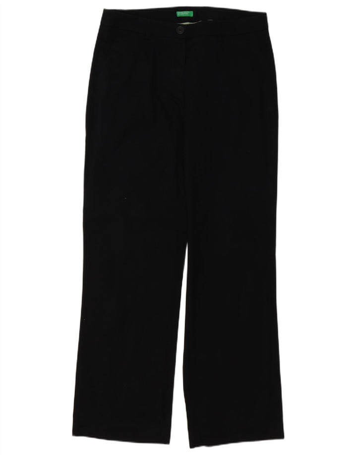 BENETTON Womens Straight Chino Trousers W32 L30  Black
