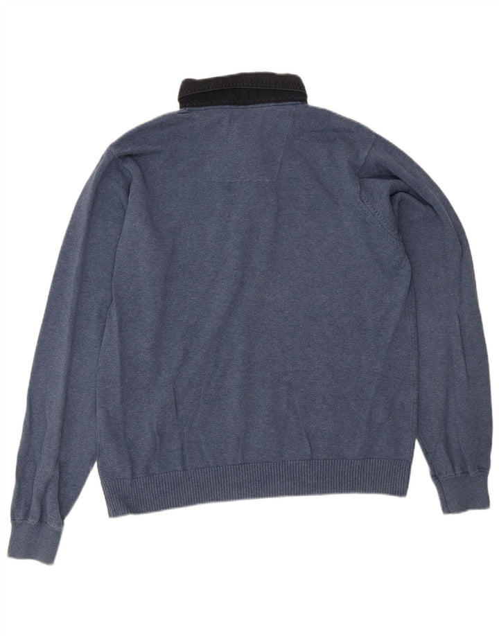 Ανδρικό πουλόβερ Marks & Spencer Μπλε Harbour Polo Neck Jumper Medium Blue