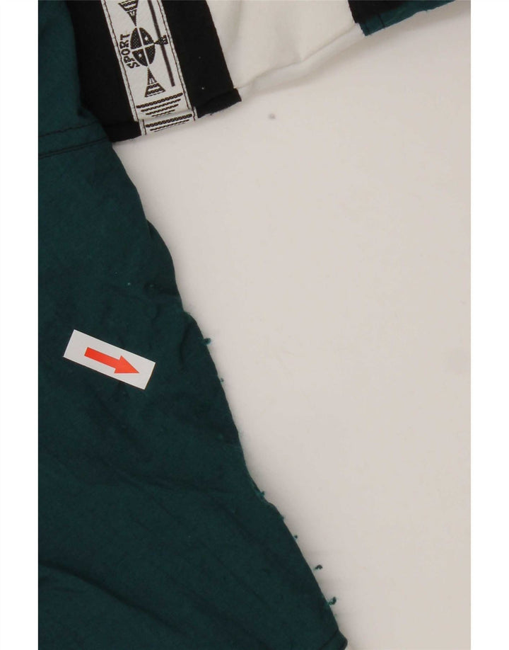 Crane Ανδρικό γραφικό μπουφάν βροχής UK 40 Large Green Colourblock Nylon