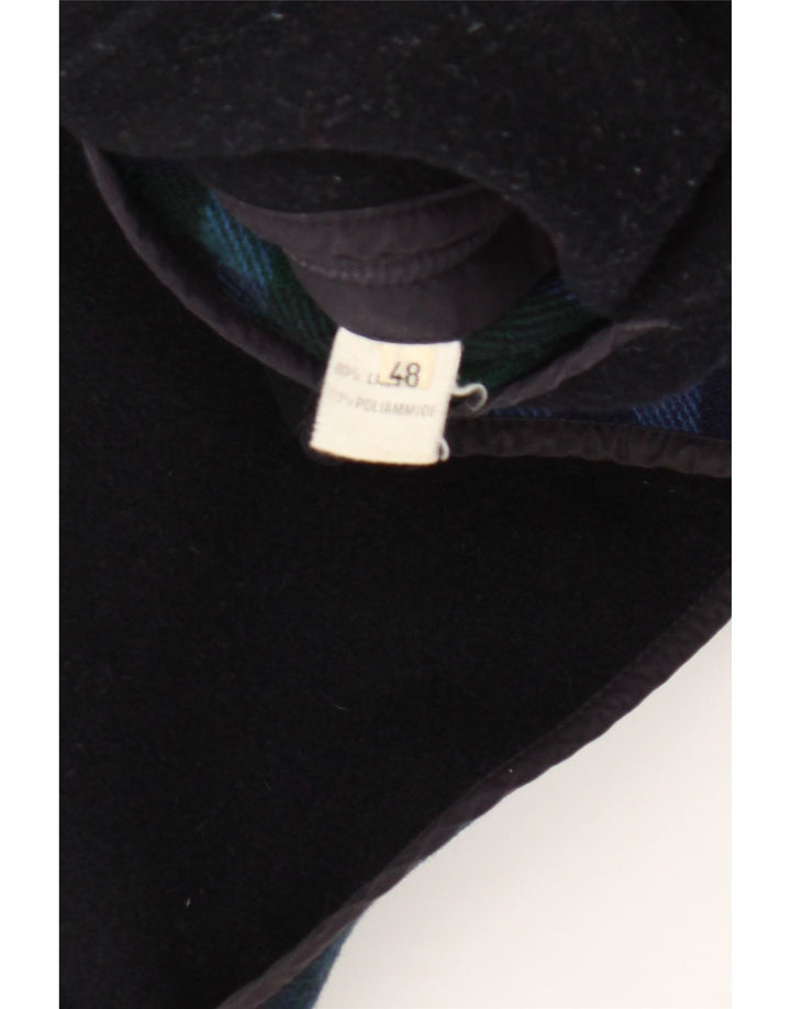 Vintage Γυναικείο Πανωφόρι IT 48 XL Navy Blue Check Wool
