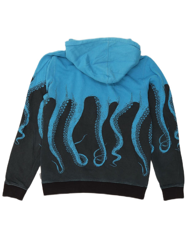 Ανδρικό Octopus Graphic Hoodie Jumper Small Blue Colourblock Βαμβακερό