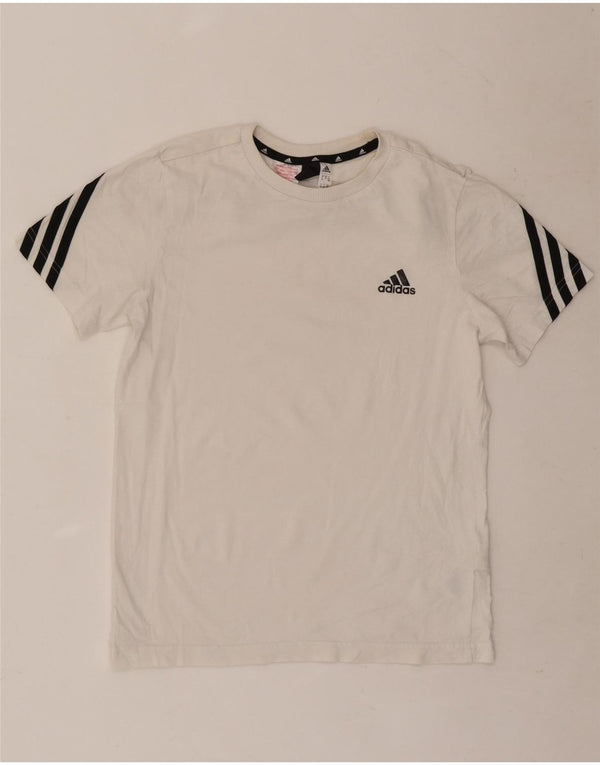 Adidas Boys T-Shirt Top 11-12 ετών Λευκό βαμβακερό