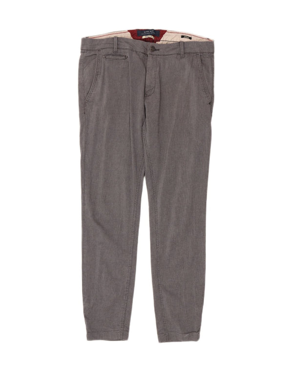 Zara Ανδρικό παντελόνι Chino Slim Fit EU 44 Large W34 L30 Grey Houndstooth