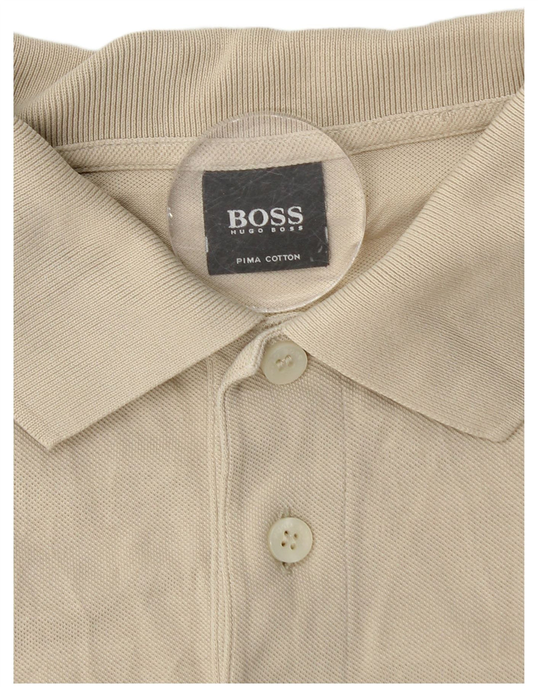 Ανδρικό πουκάμισο πόλο Hugo Boss, μεσαίο μπεζ, βαμβακερό κλασικό