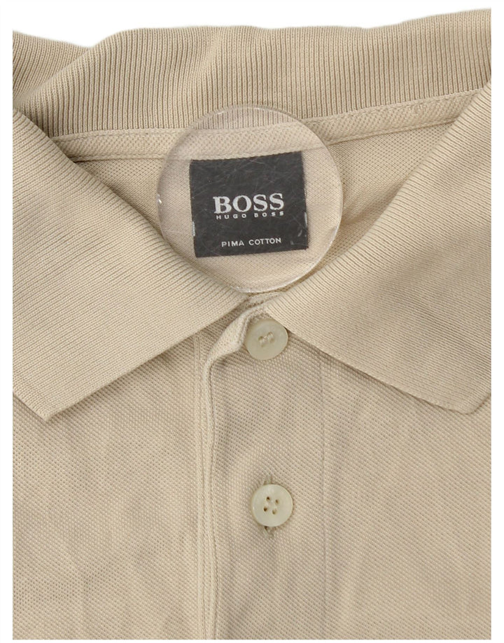 Ανδρικό πουκάμισο πόλο Hugo Boss, μεσαίο μπεζ, βαμβακερό κλασικό