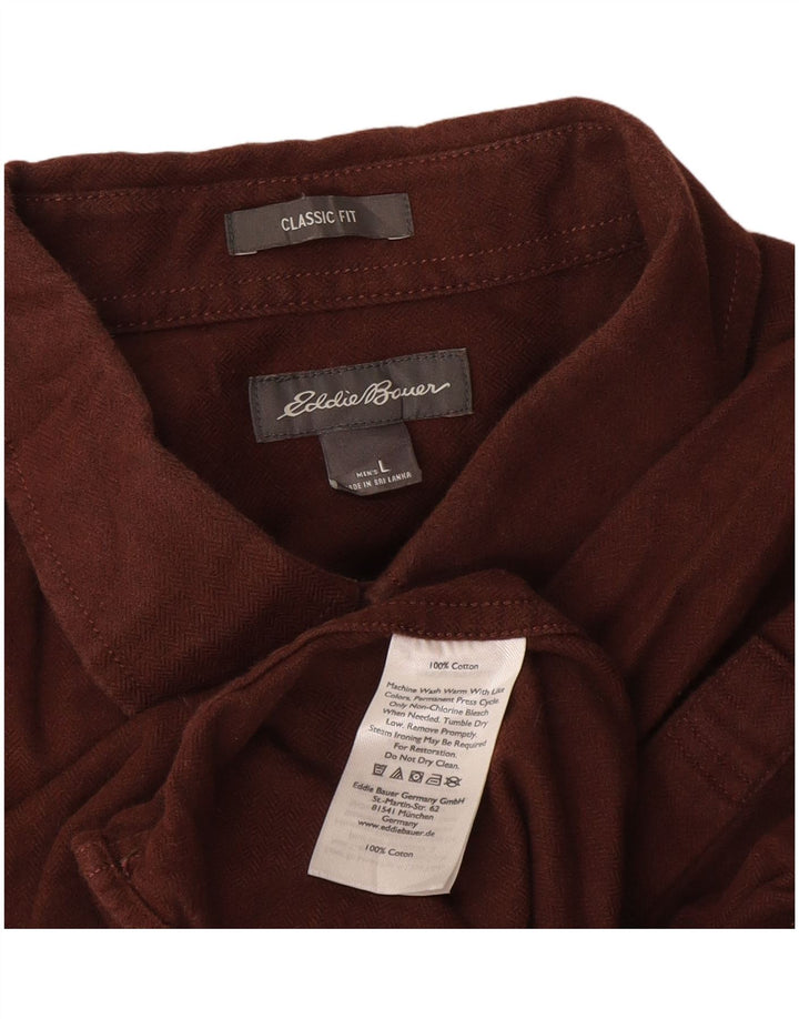 Eddie Bauer Ανδρικό πουκάμισο Classic Fit Flannel Μεγάλο Καφέ