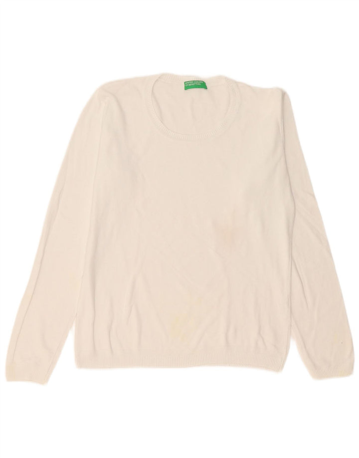 Γυναικείο πουλόβερ Benetton Boat Neck Jumper UK 14 Medium White