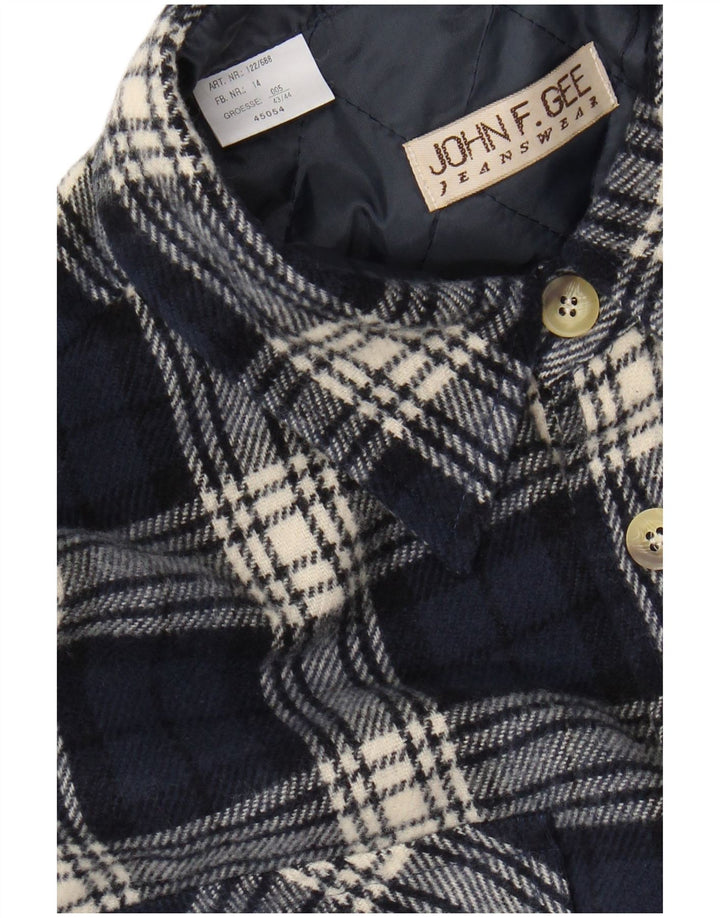 JOHN F GEE Ανδρικό πουκάμισο Ξυλοκόπος φανελένιο μέγεθος 43/44 XL Navy Blue Check